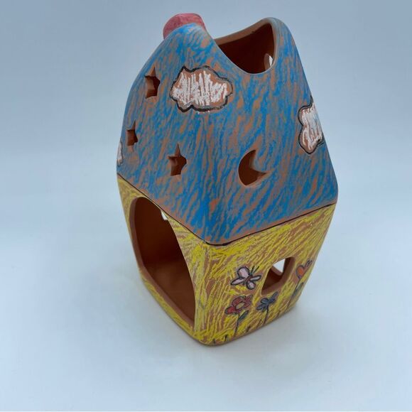 Home Sweet Home Terra Cotta House Tea Candle Display Burner - Picture 2 of 5